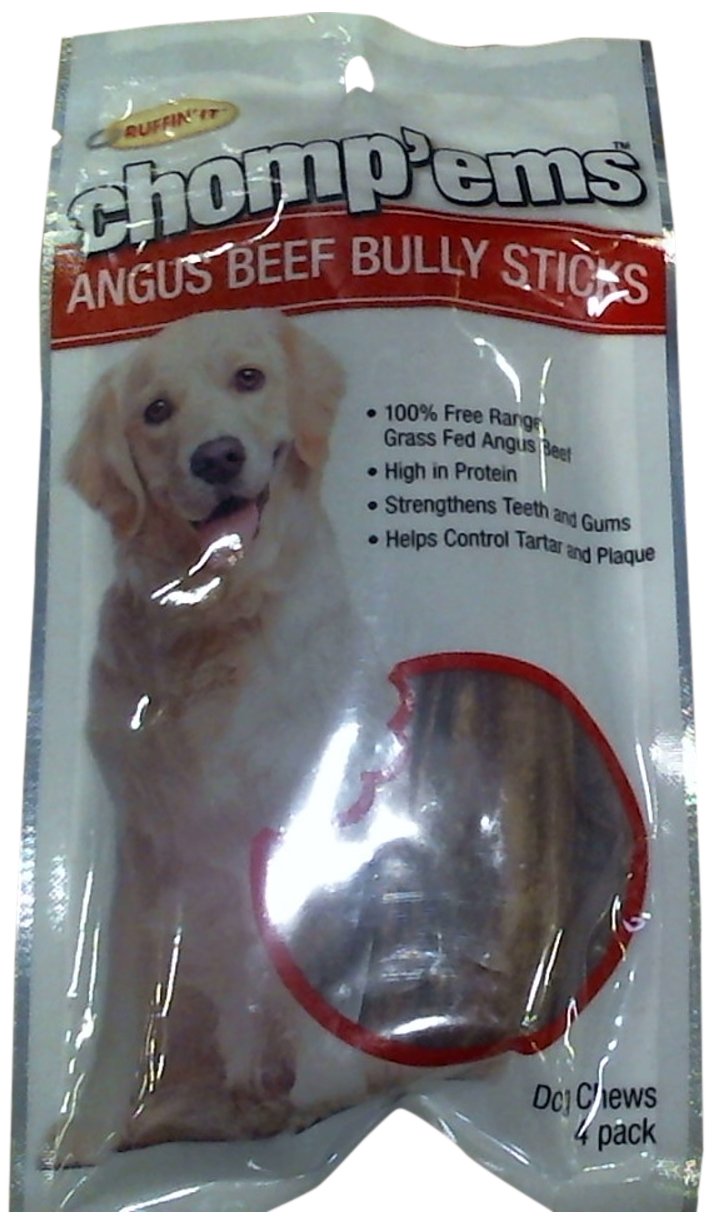 Rhode Island 75297 Ruffinit Chompems Dog Chews Bully Stick 4 Count