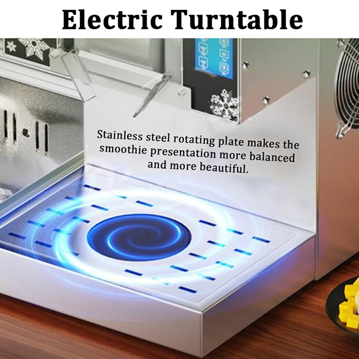 Máquina trituradora de hielo para granizados, máquina comercial para triturar hielo con plato giratorio eléctrico de acero inoxidable para preparar granizados, cócteles, frappés, café,70kg/h