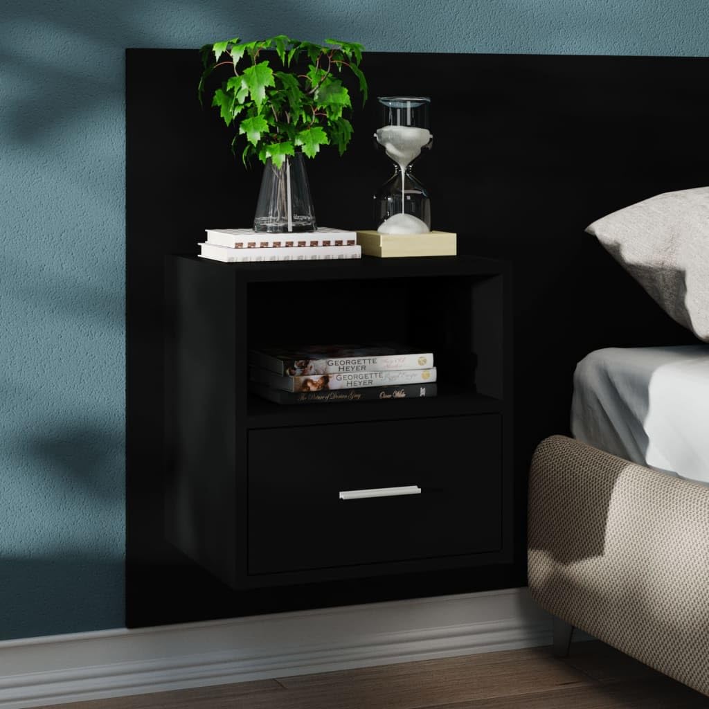 Table de chevet murale noire au design minimaliste chic meuble de costume