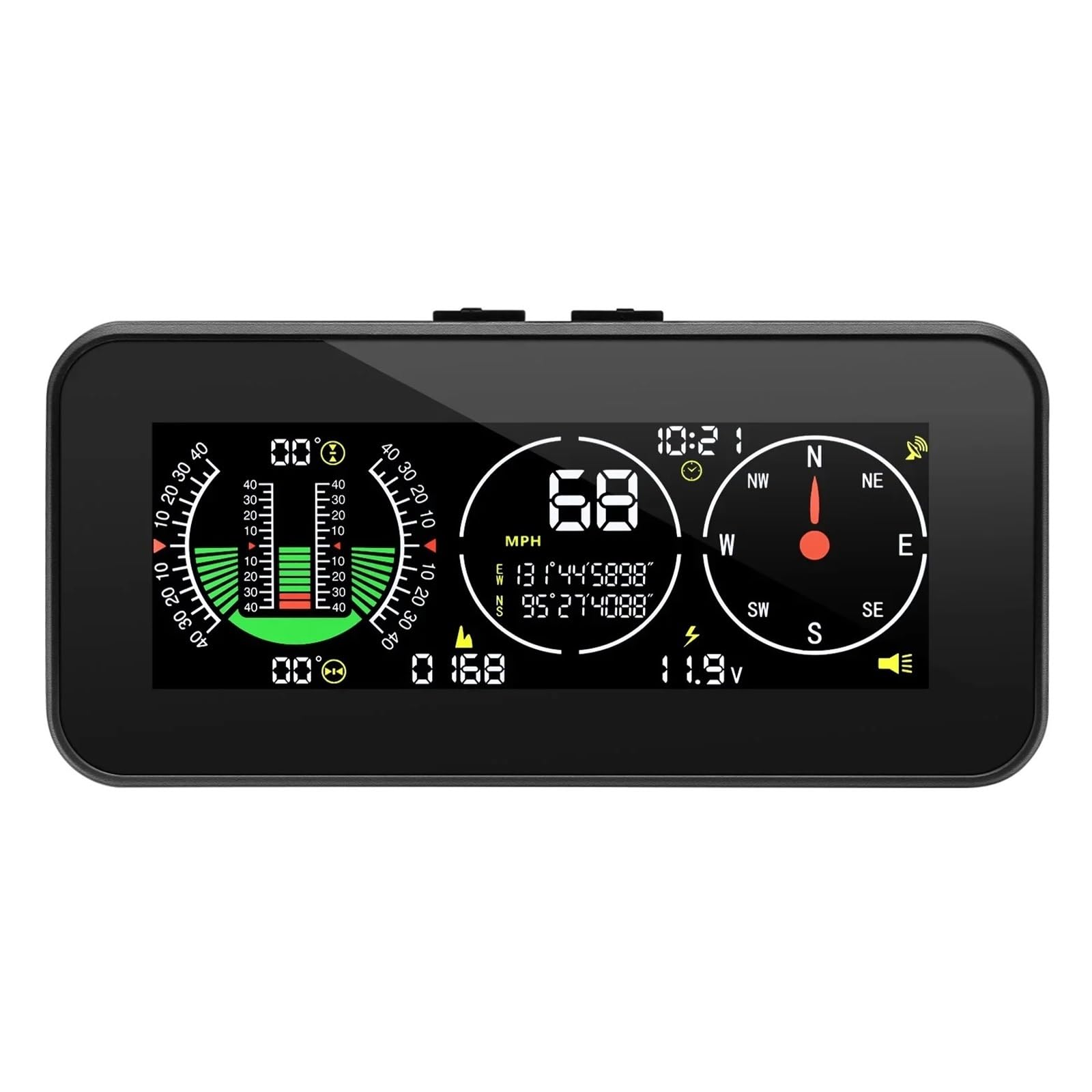 Pantalla Frontal Hacia Arriba, Medidor Digital De Pendiente De Velocidad, Brújula, Inclinómetro, Velocímetro GPS, Alarma De Exceso De Velocidad, Ordenador A Bordo HUD Todoterreno Seguro FáCil De Usar(