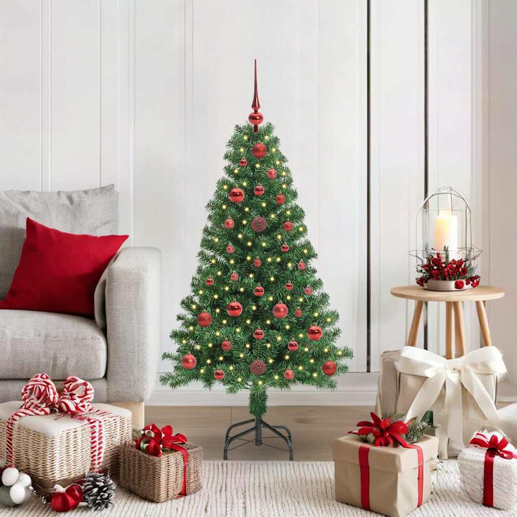 Árbol de Navidad artificial de PVC verde con estructura robusta de acero