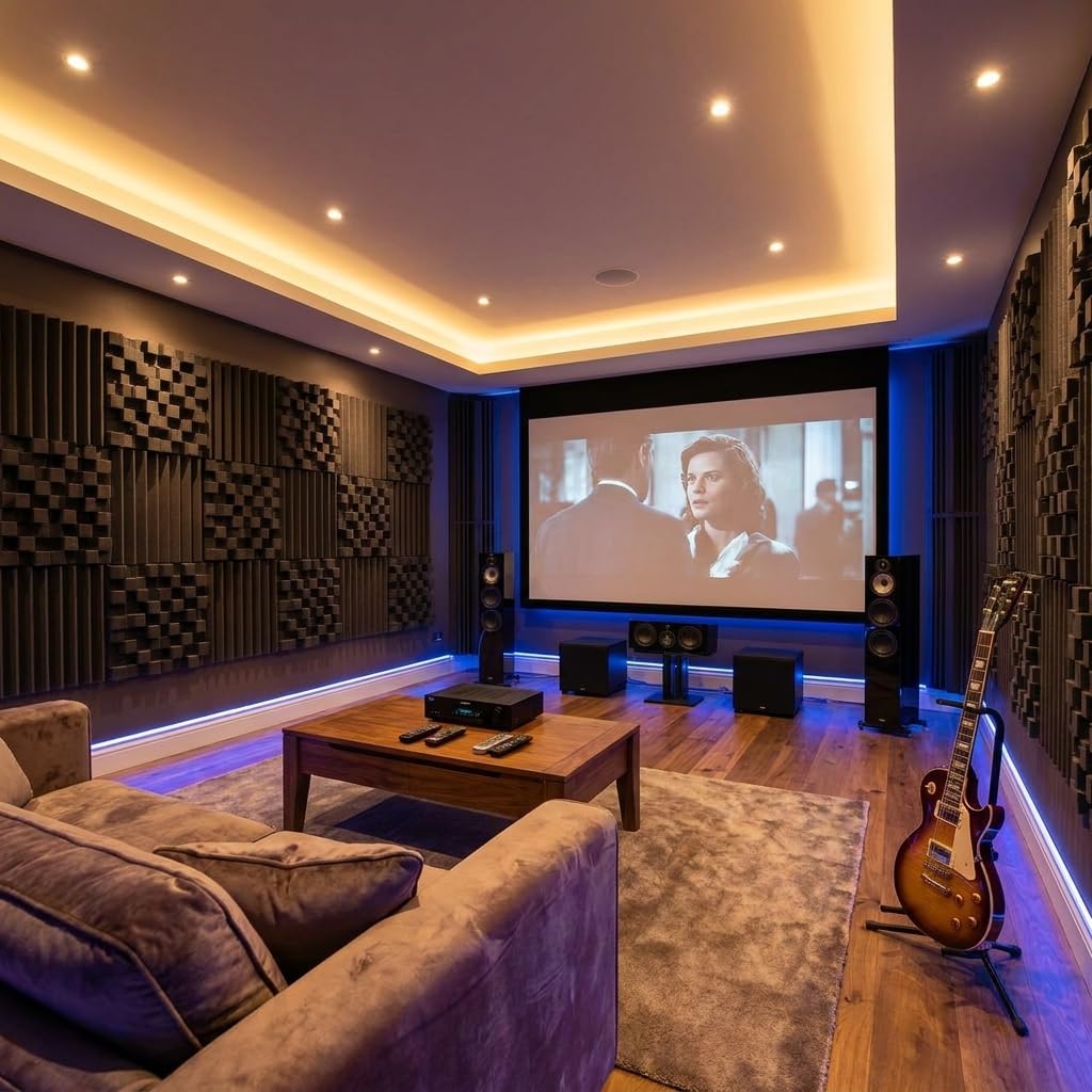 Pannello Acustico Fonoassorbente, 50x50cm, Diffusore QRD 2D, 10cm Spessore. Per Pareti e soffitto. Inclusi Ganci di installazione. Non spedito sottovuoto.