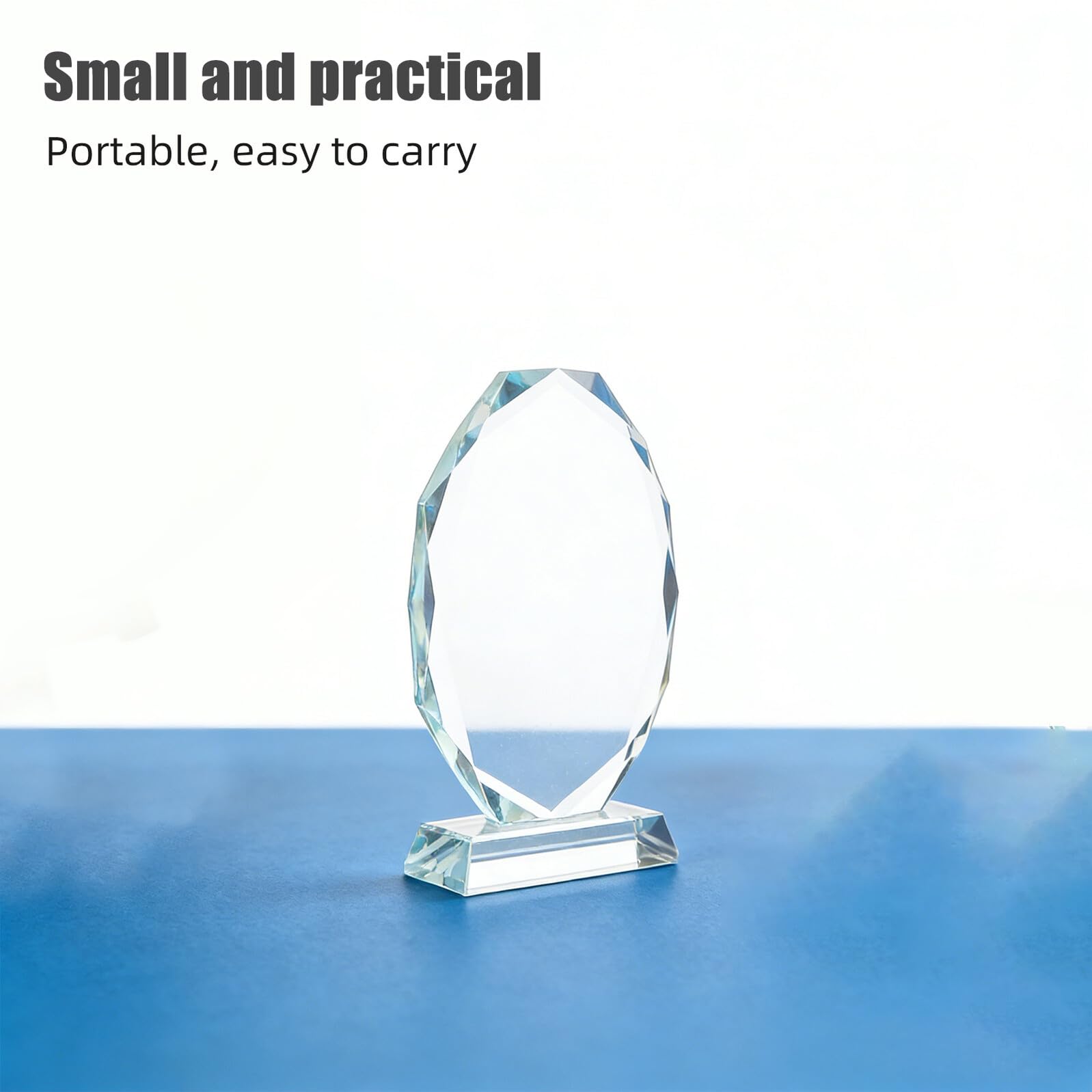 Trofeo de Cristal Octogonal 160mm Transparente, Placa de Premio al Logro para Reconocimiento Empleados, Premio de Cristal para Jubilación y Medalla de Agradecimiento