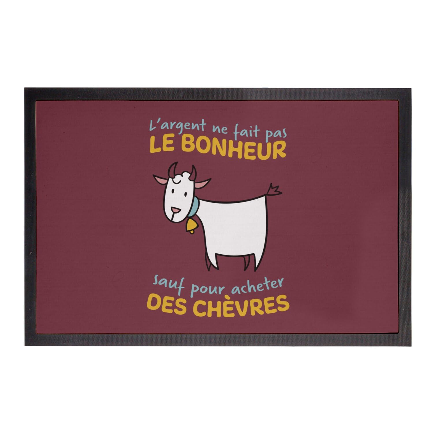 Paillasson rouge chèvre mignon 60x40cm tapis entrée original humour