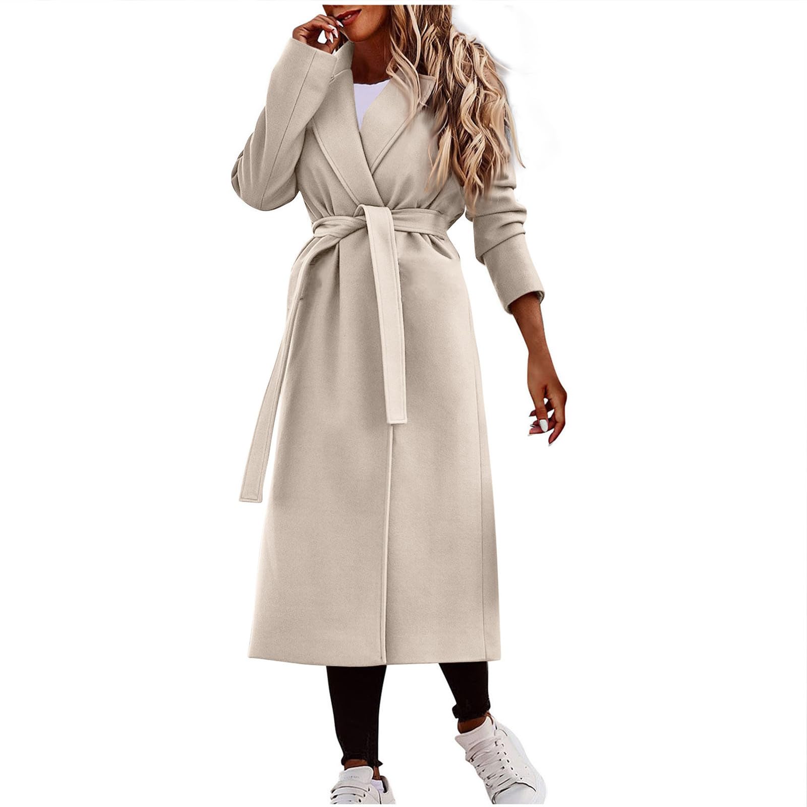 Wintermantel Damen Wolle Mantel Lang Wollmantel Elegant Trenchcoat