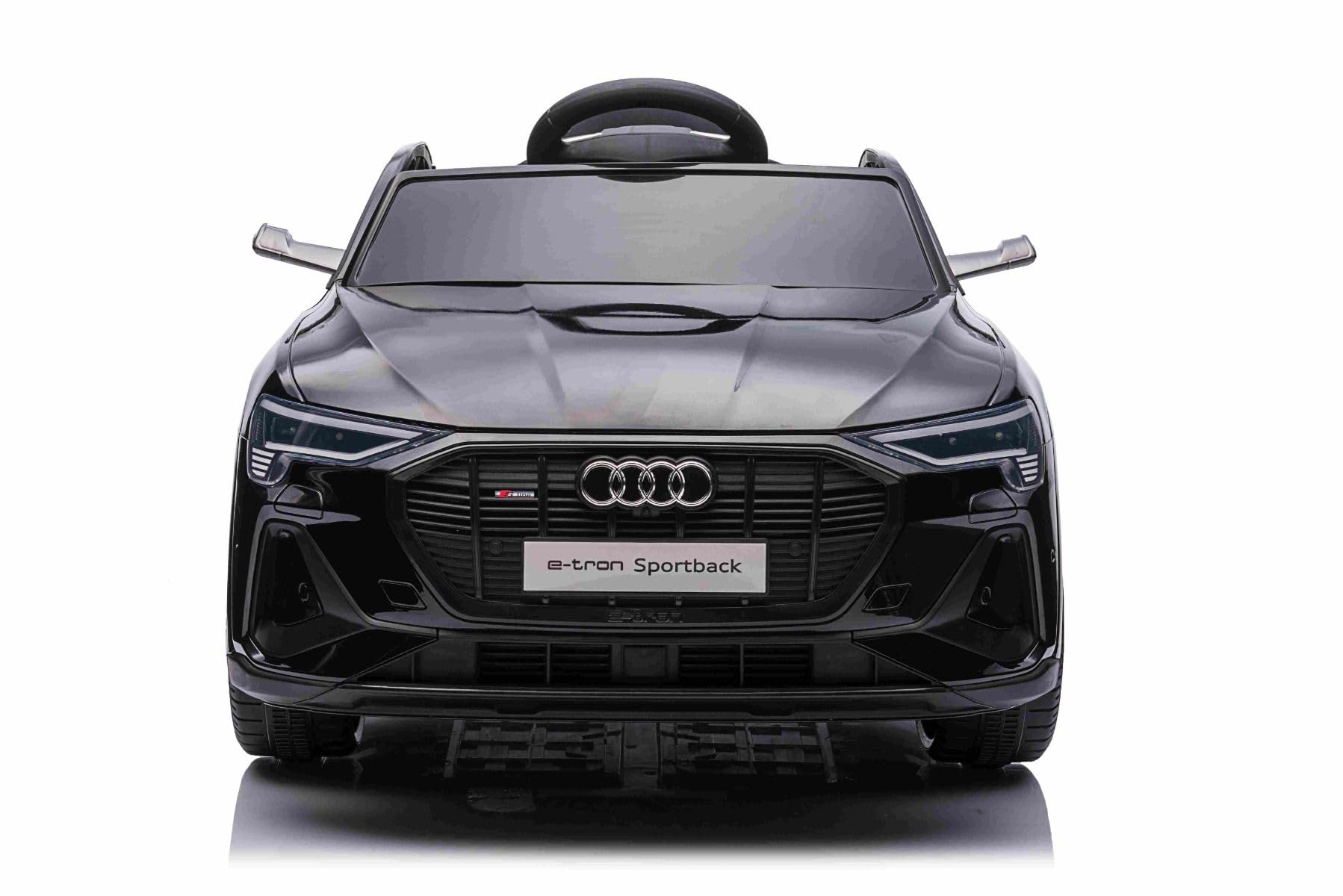 Samochód elektryczny dla dzieci, 12 V, Audi E-tron Sportback, czarny, samochód elektryczny 2,4 GHz, pilot zdalnego sterowania, USB/AUX/MP3, bateria litowa, oświetlenie LED, silnik 2 x 25