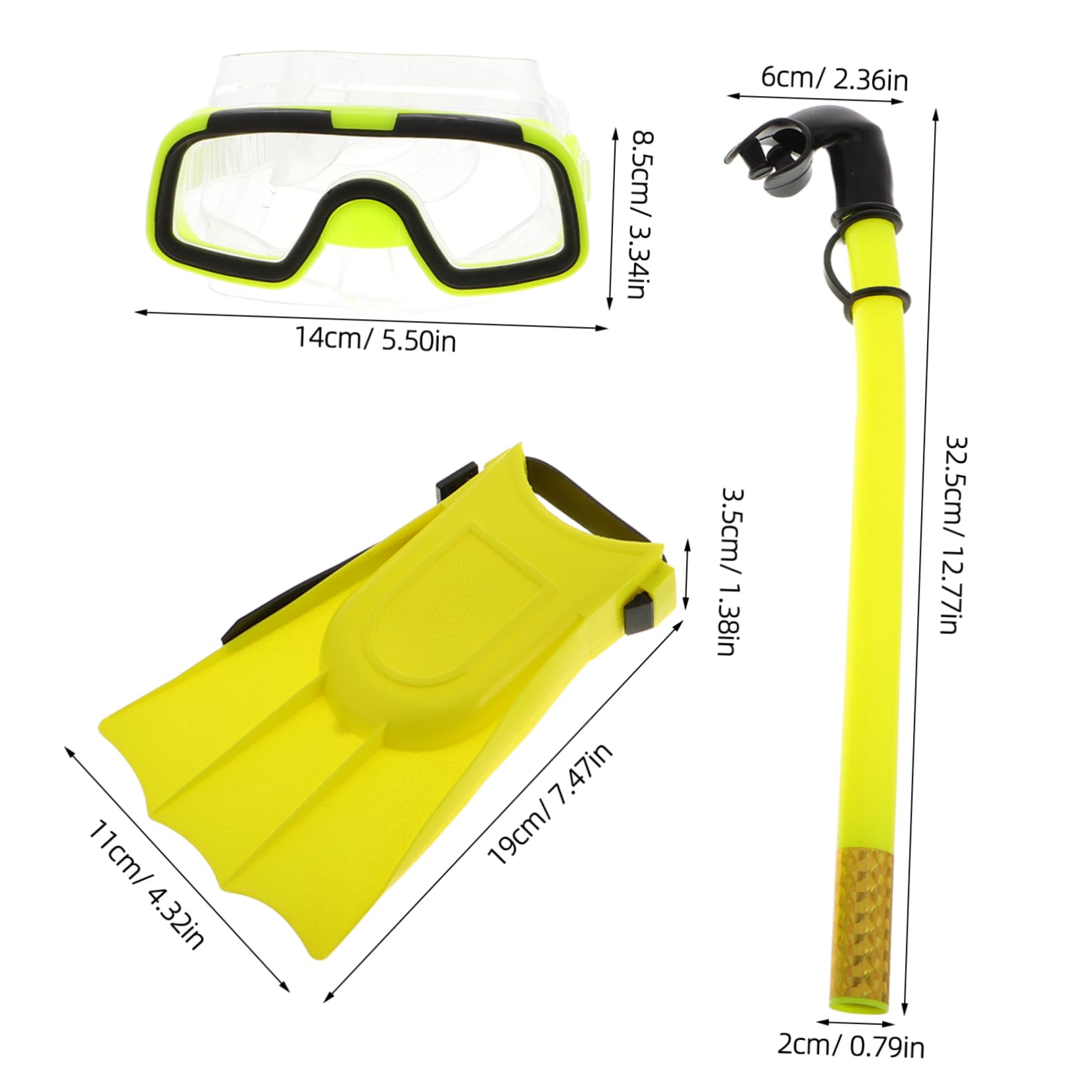 SUPVOX Children's Snorkeling Set 2 Pack Fins Goggles and Dry for Kids Diving and Beach Activities