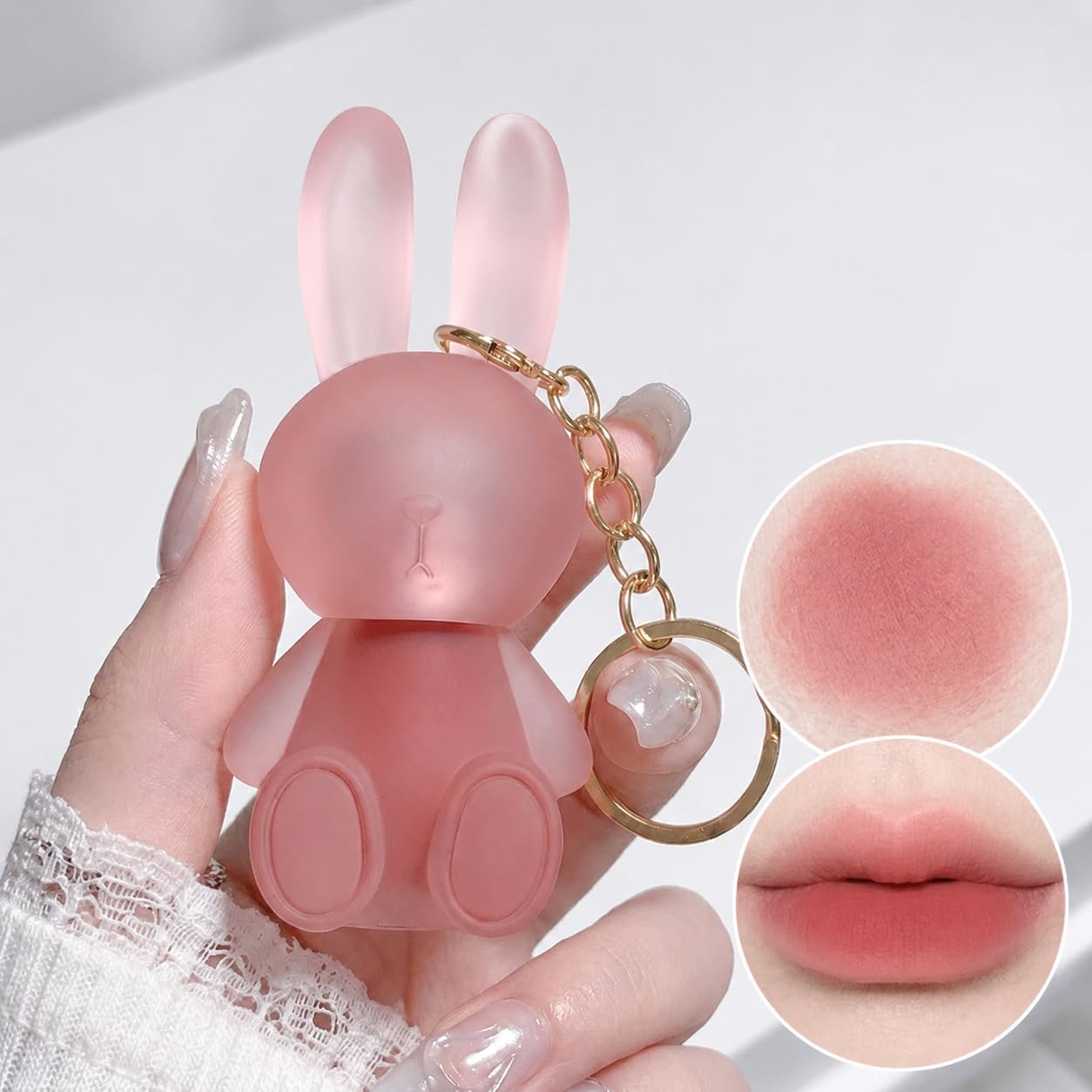 Teddy bear Style Lip Gloss Keychain (Pack of 2) – Hydrating Moisturizing Lip Gloss, Non-Sticky Glossy Shine Lip Balm for Women & Girls, Portable Mini Lip Care-image-39