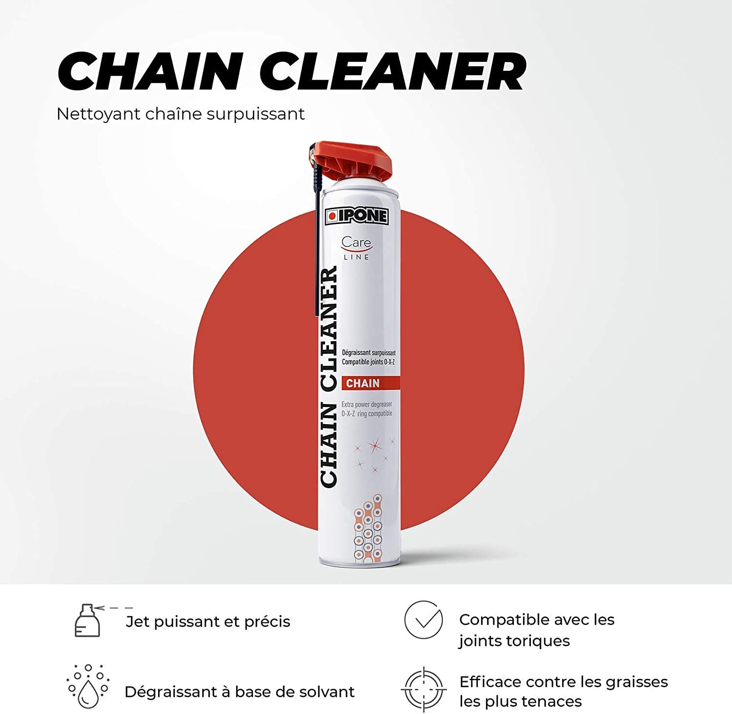 IPONE - Reinigungsset für Geländemotorräder - Chain Cleaner 750ml + X-Trem Chain Off-Road 750ml + Kettenbürste | Universell einsetzbar