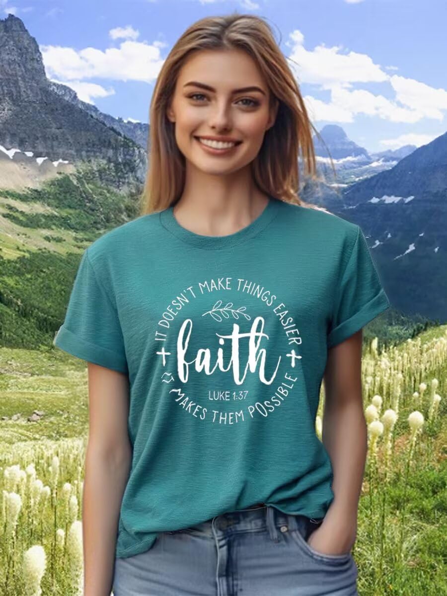 Christian Jesus T-Shirt for Women Vintage Bible Verse Printed Short Sleeve Faith Blessed Inspirational Girl Top Tees - Image 4
