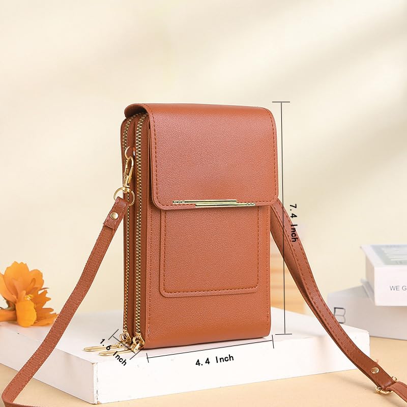 Image of Anti-Theft Leather Bag,Small Crossbody Cell Phone Purse Wallet for Women,RFID Block Phone Purse Crossbody with Shoulder Strap