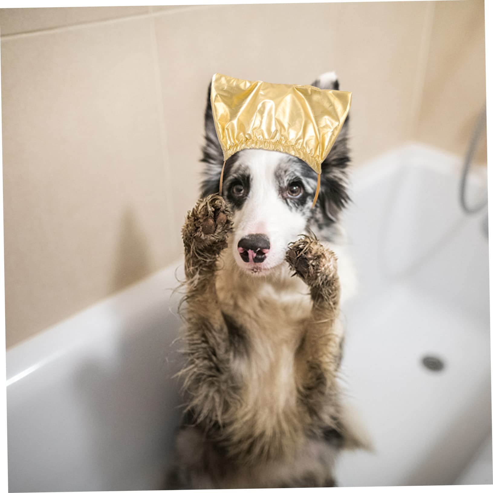HEMOTON 2Pcs Pet Shower Caps for Dogs and Cats Puppy Bath Hats with Ear Protection Soft Durable Material Lightweight Accessory for Comfortable Bathing