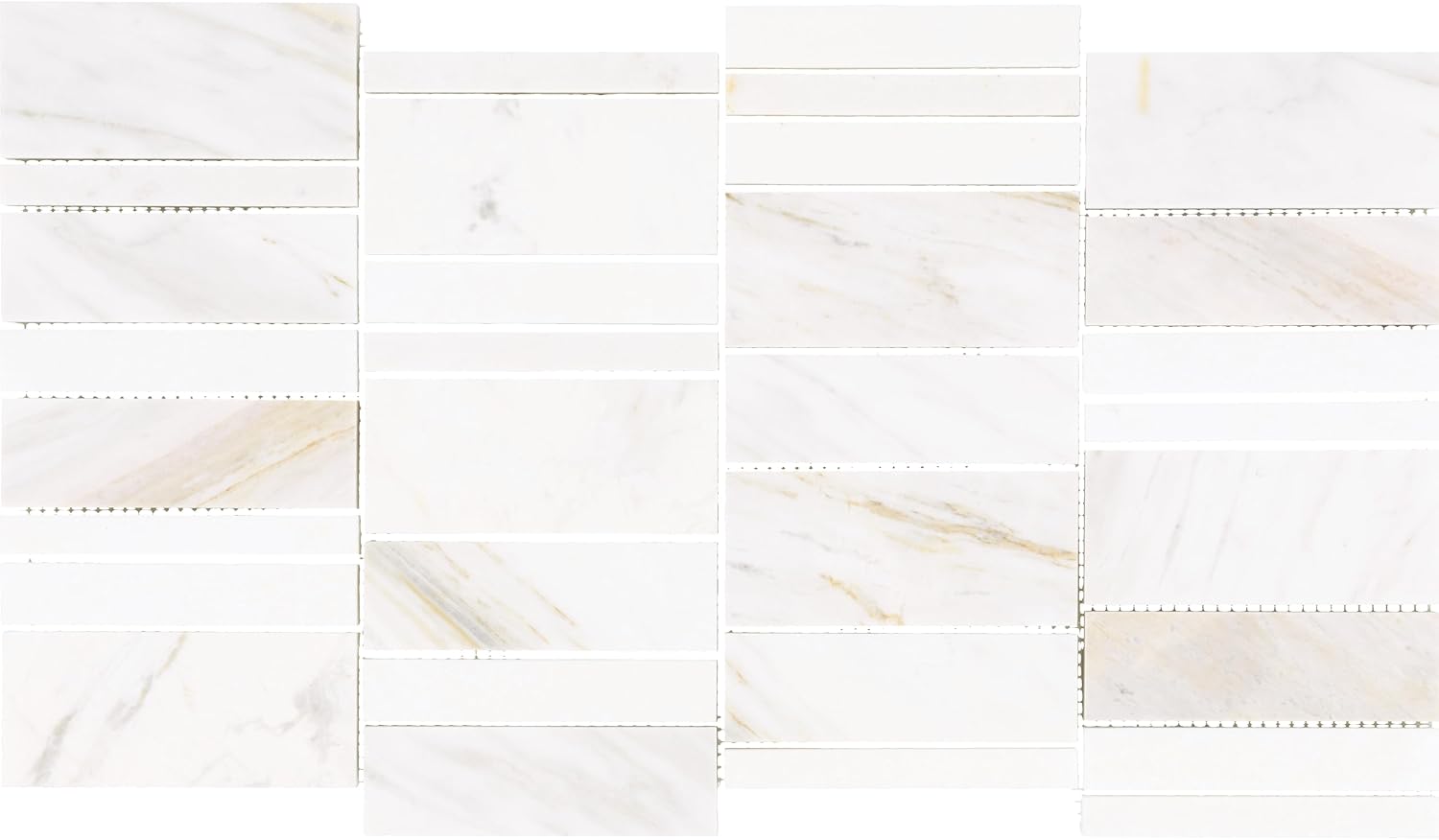 Daltile Perfit Mosaix 4 1/2" Natural Stone Random Mosaic in Honed Namaste & Thassos (5 PC per Carton) (6.2 SQFT per Carton)