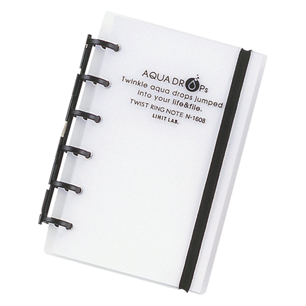 Lihit Lab., Inc. Aqua Drops Twist ring notebook mini size 6 hole milky