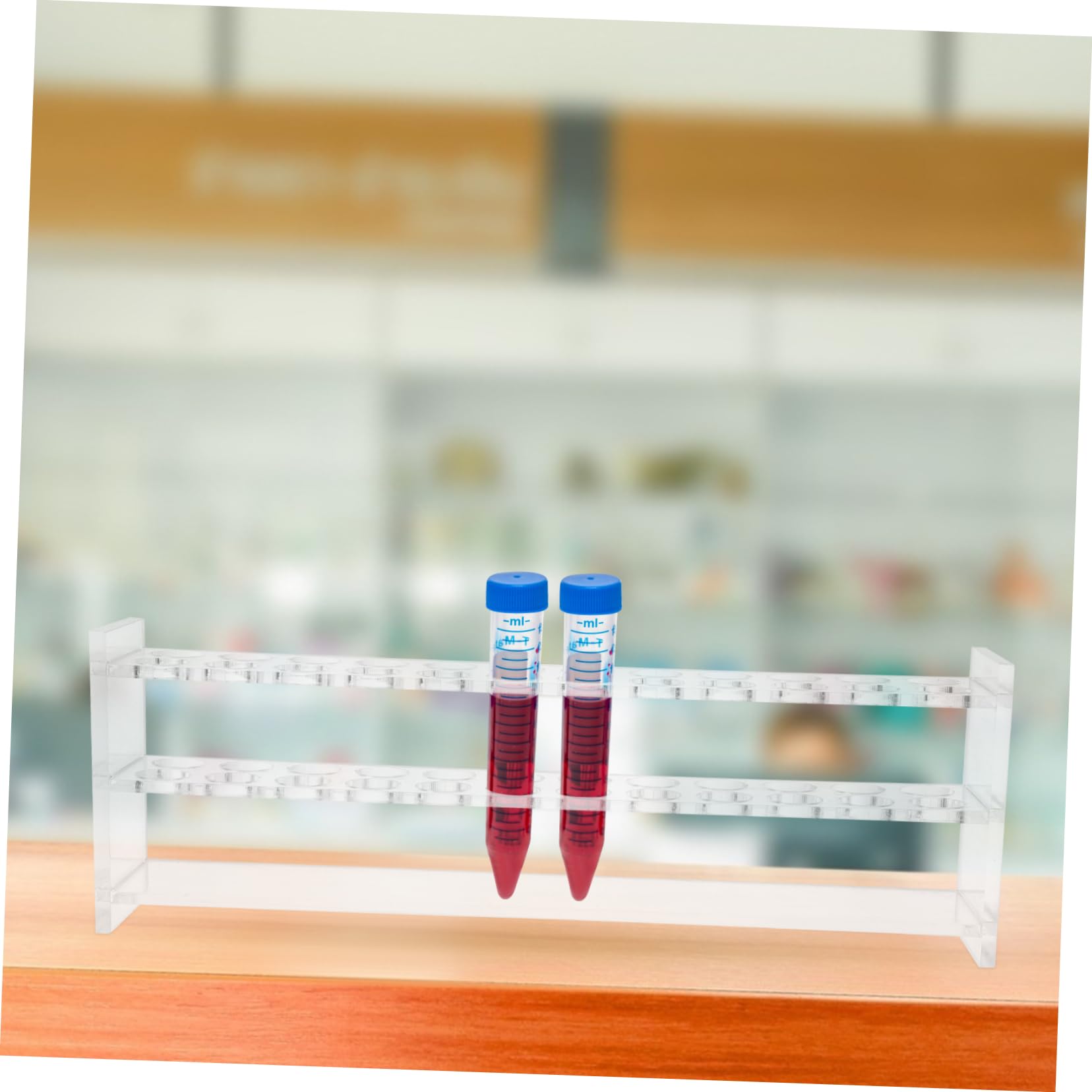 Gatuida Gradilla de Tubos de Ensayo Reutilizable de Pmma, 12 Orificios, 2 Piezas, para Laboratorio y Tubos de Centrífuga