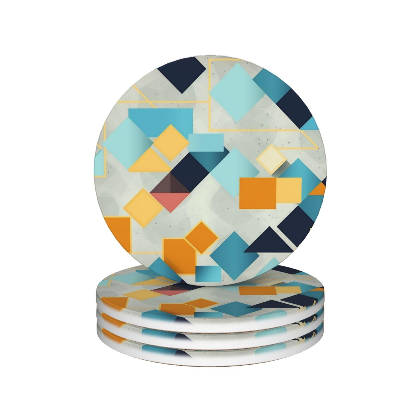 Dessous de verre géométriques en céramique supérieure avec support moderne