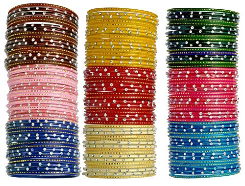 Image of NMII Glass with Plain and Glossy Finished Bangle Set For Women and Girls