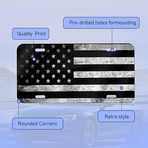 Miniatura 3 de 1 placa de matrícula de la bandera estadounidense, placa de matrícula de aluminio de diseño personalizado, 6 x 12 pulgadas, accesorios de decoración