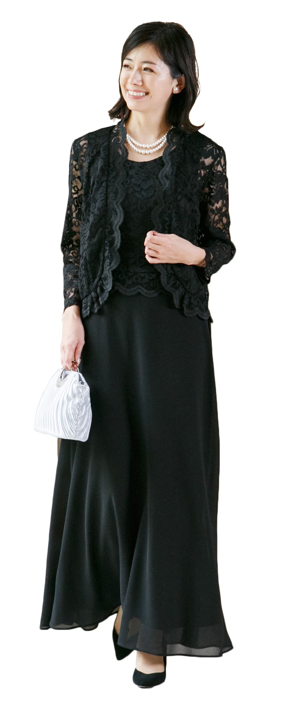 R'sGOWN アールズガウン ブラック　レース　マザーズドレス　結婚式　新品★ Amazon | [アールズガウン] ロングドレス 結婚式 母親 親族