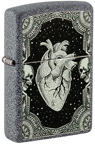 Encendedor de bolsillo Zippo diseño corazón Iron Stone miniatura 1