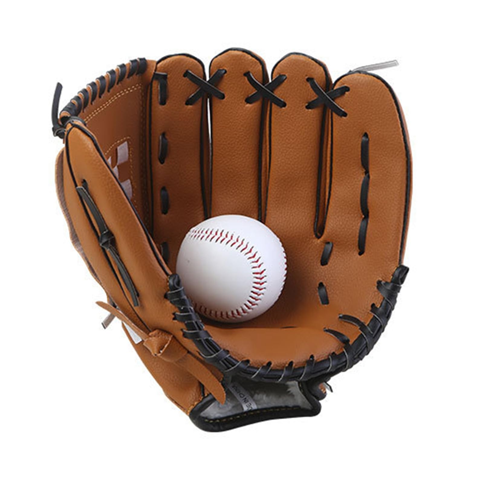 Gant de Baseball Cuir PU pour Jeunes, Main Gauche, Poche Profonde, Points Renforcés