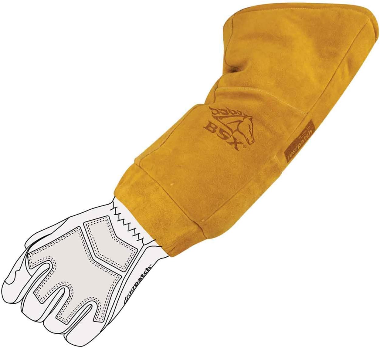 Black Stallion BX-EXT BSX Split Cowhide Sleeve Glove Extender
