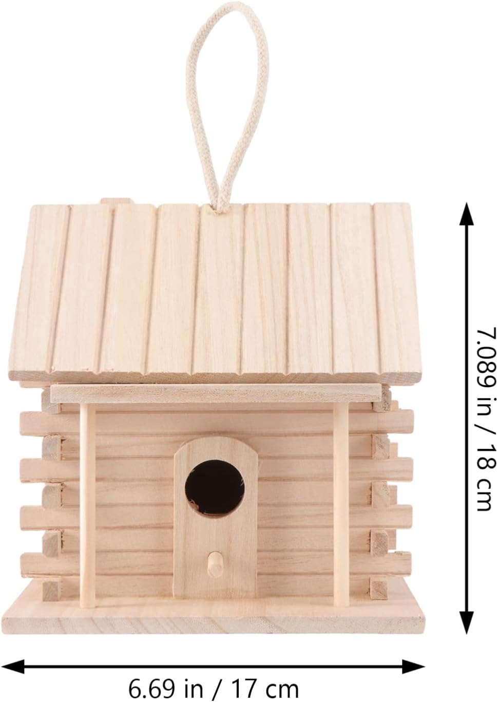 Beavorty Outdoor Decor Squirrel Nesting Box Wooden Bird House for Outside Nesting Box Breeding Box Hanging Bird Hut Hummingbird for Garden Window Outdoor Home Decor Beige Bluebird House Birdhouse