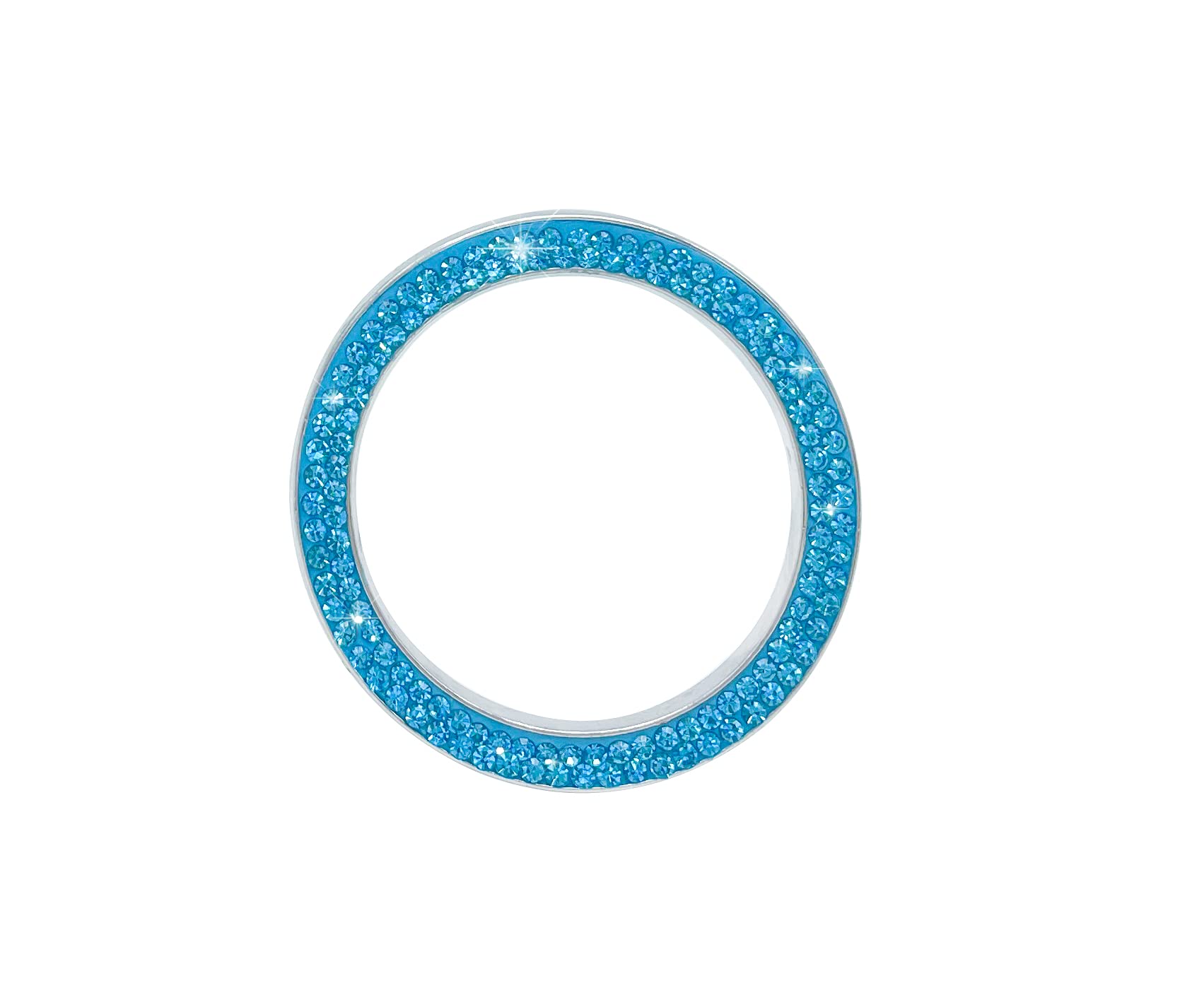 Bling Crystal Rhinestone Ring For Car Decoration, Auto Engine Start Stop, Key Ignition Starter & Knob Ring Decor Blue