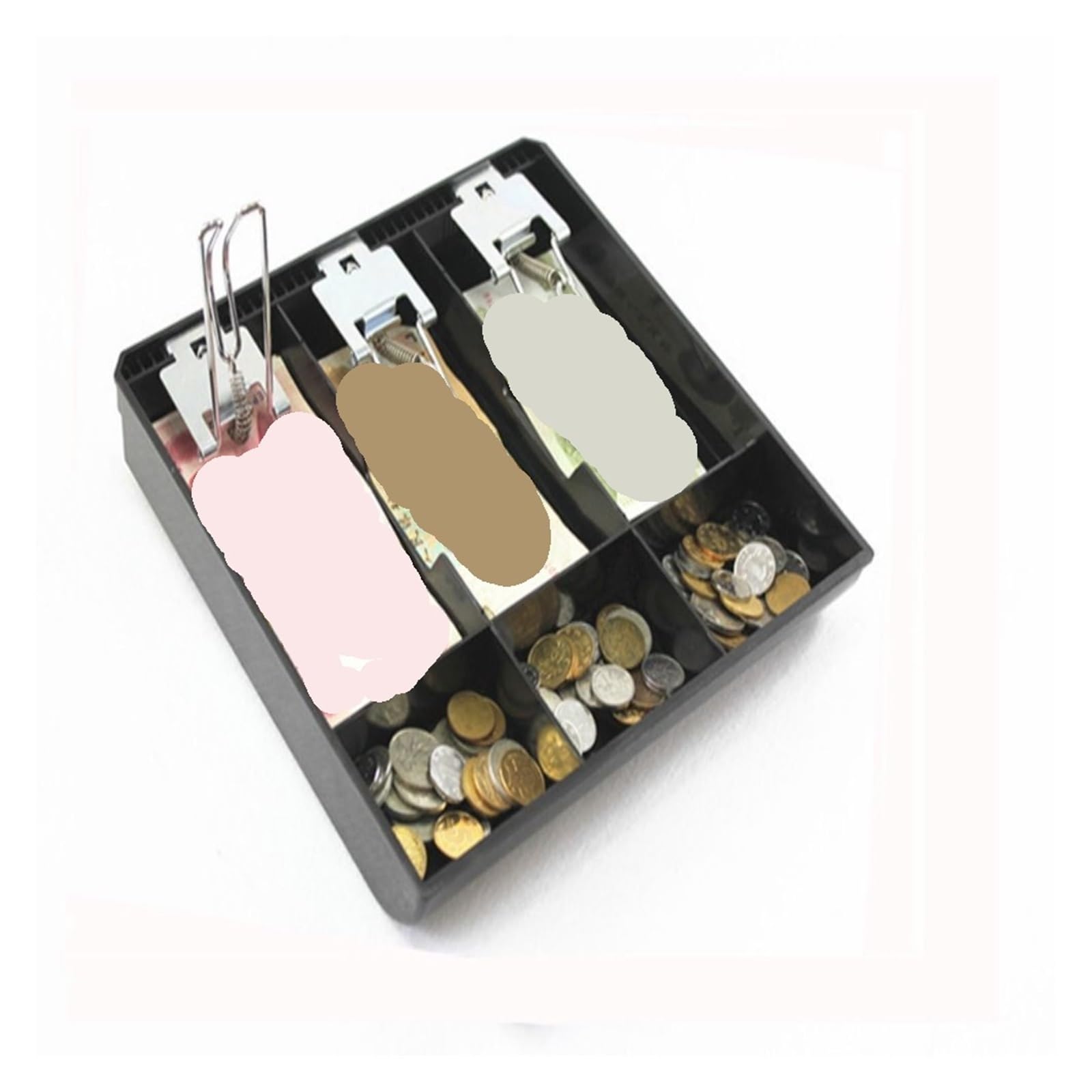 LNHHG Plastic for Cash Register 3/4/5 Compartments Store Store Coin Drawer Box Cashier Box Cash Register(Four grids)