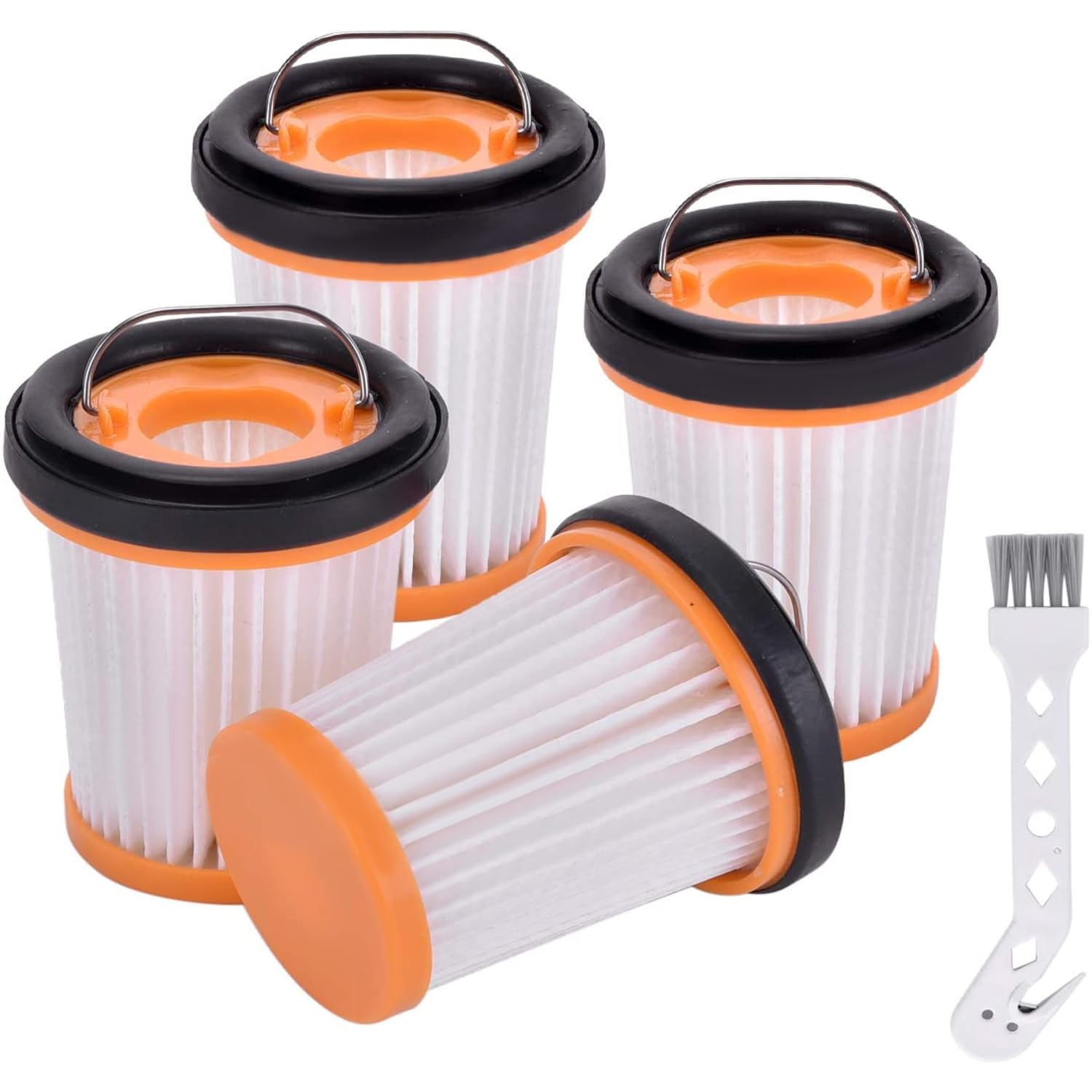 4 Pack WV201 Wandvac Filter Replacement for Shark ION W1 S87 Cordless Handheld Vacuum WV200, WV201, WV205, WV220, WV221, WV250, WV251, UV200CCO. Compare to Part # XHFWV200