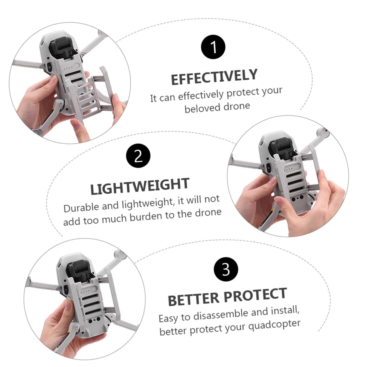 TOYANDONA Anillo de Protección para Hélice Compatible Cuadricóptero Mini Tren de Aterrizaje Elevado Pata del Tren de Aterrizaje Protector de Hélice para Vuelos Interiores