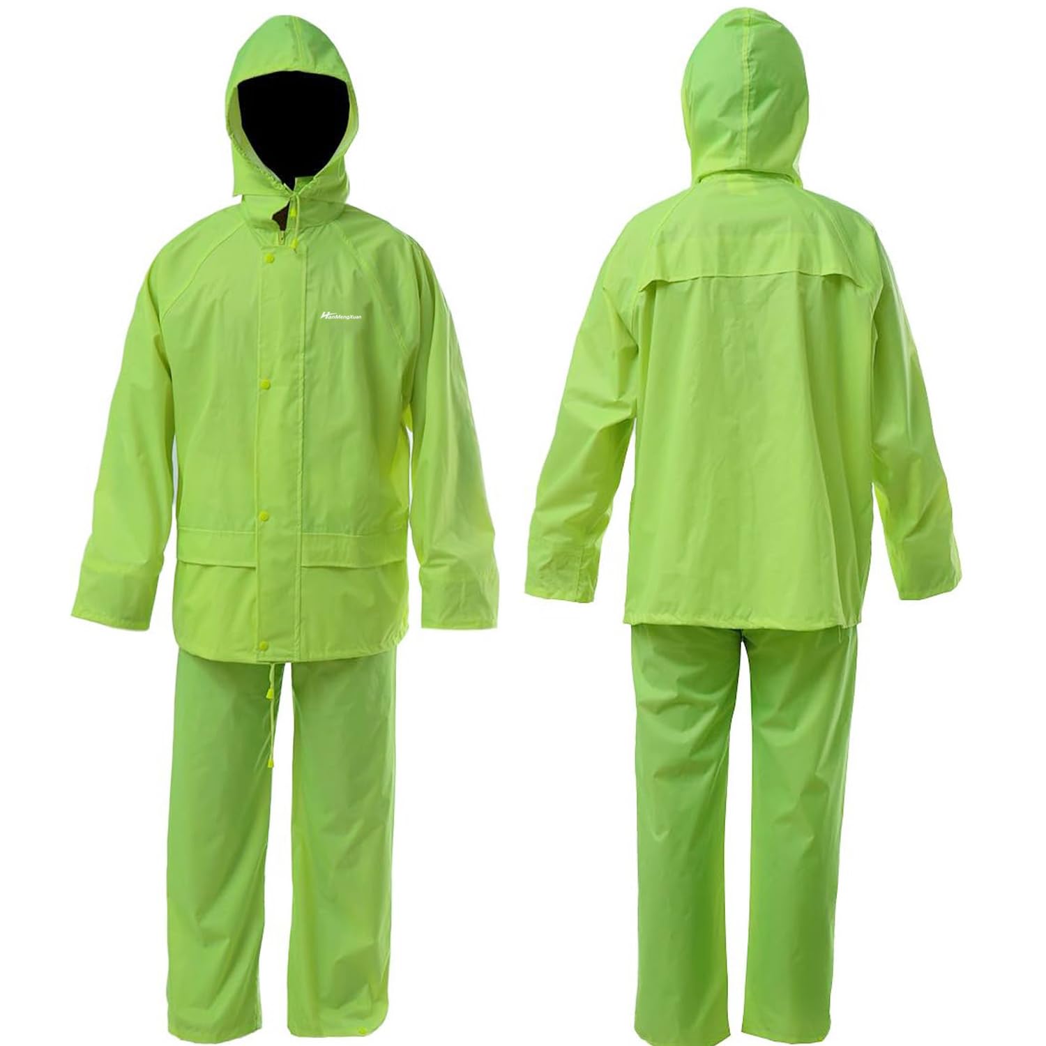 Rain Suits for Men Women Waterproof Work Lightweight Rainwear Rain Coat Rain Gear (Yellow, X-Large)
