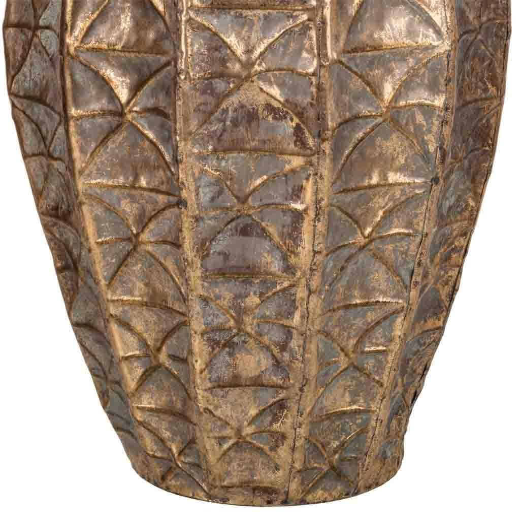 WANDERLUST DECO Jarrón de Metal Dorado 27x27x36.5