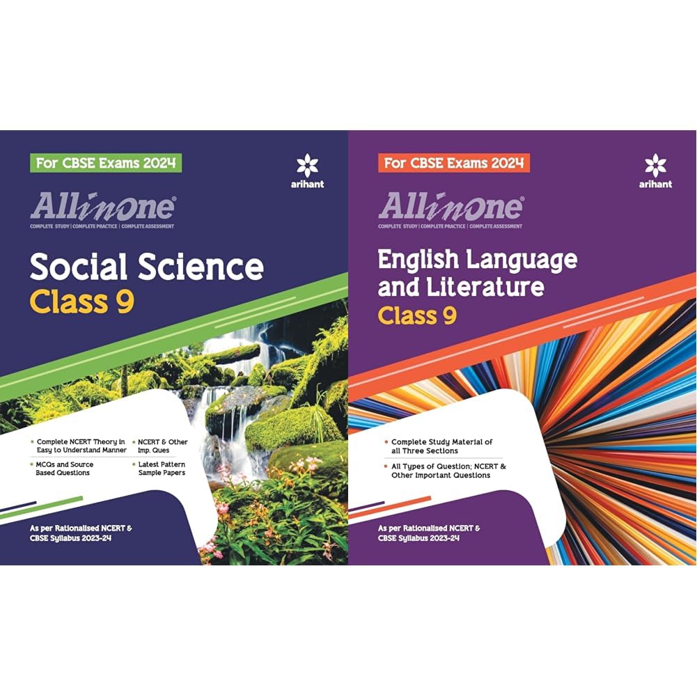 Arihant All In One Class 9th Social Science for CBSE Exam 2024 & Arihant All In One Class 9th English Language and Literature for CBSE Exam 2024