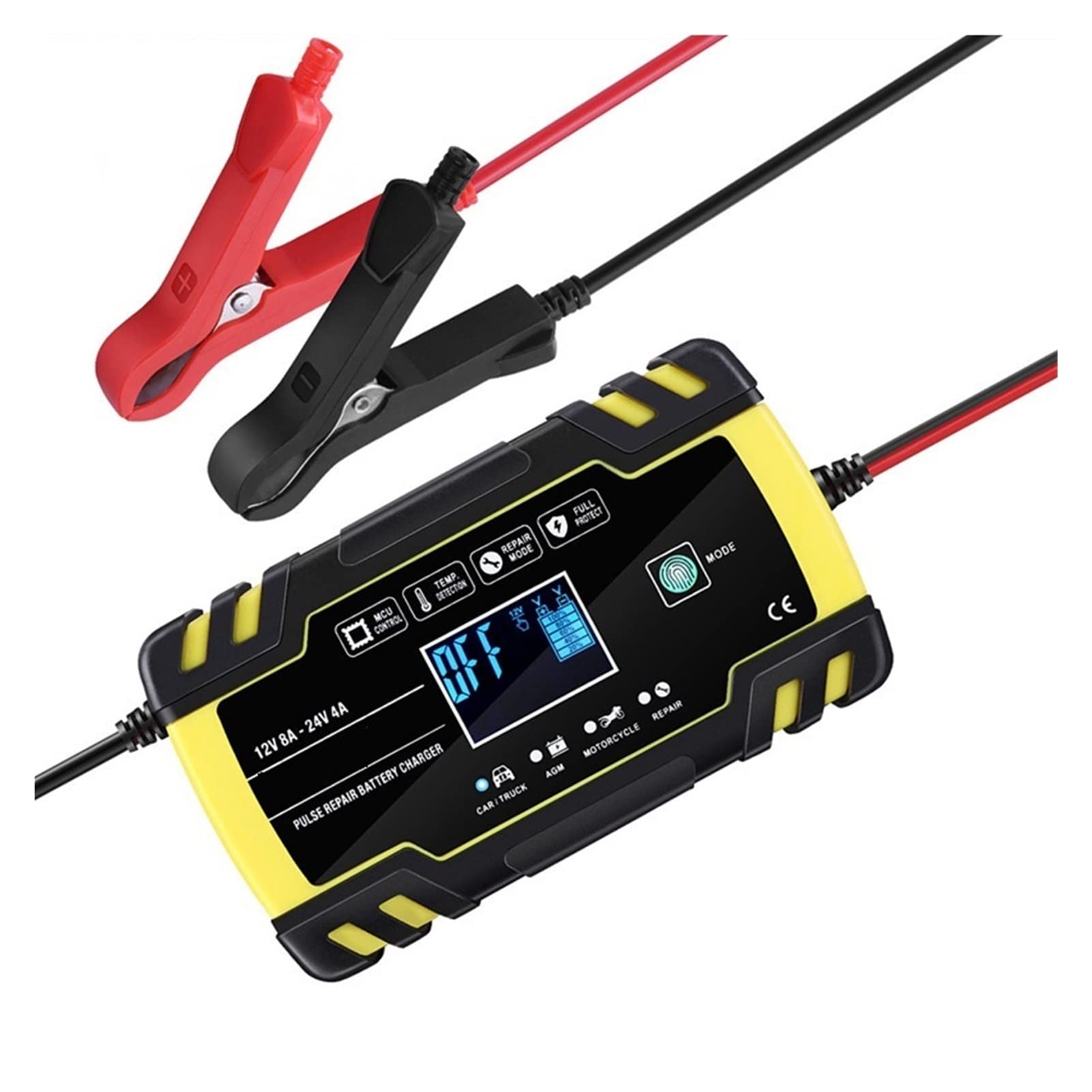 Ładowarka do akumulatorów samochodowych Ładowarka samochodowa 12/2 4V 8a. Naprawa impulsów dotykowych ekranu LCD Szybka ładowanie w mokro suchy kwas ołowiowy cyfrowy LCD (Color : 2)