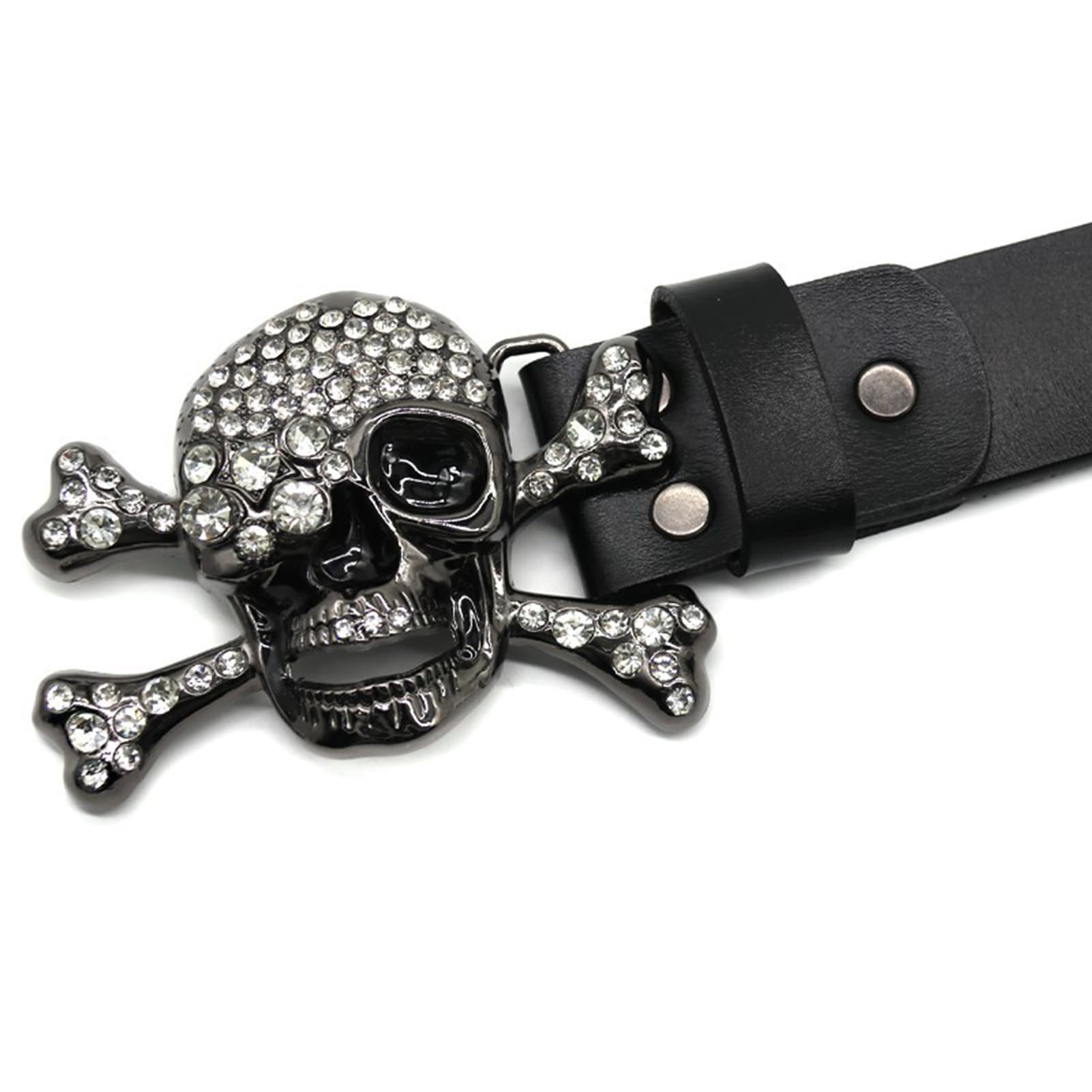 Leather Belt for Women/Men Crystal Bling Rhinestone Studded