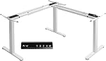 VIVO Electric Multi-Motor Height Adjustable Corner 3 Leg Standing Desk Frame, Frame Only, Sit Stand Ergonomic L Frame with Push Button Controller, Black, DESK-V123EB
