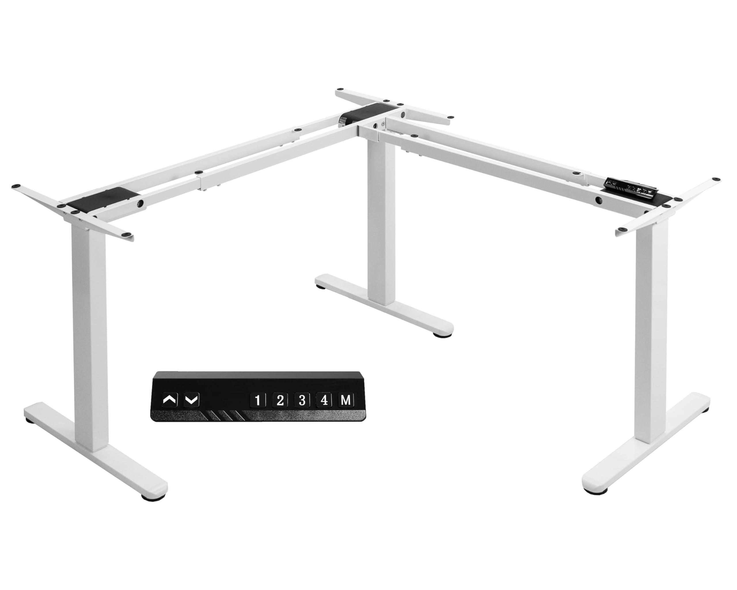 VIVO Electric Multi-Motor Height Adjustable Corner 3 Leg Standing Desk Sit Stand Ergonomic L Frame with Push Button