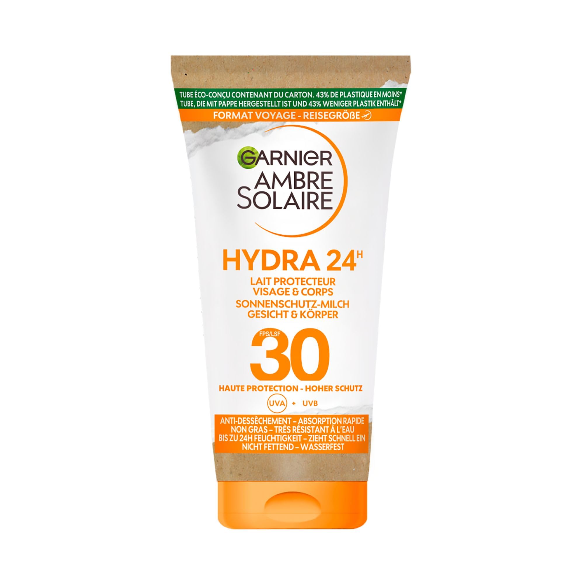 GARNIER Ambre Solaire Hydra 24H: Lait Solaire Hydratant FPS 30, Format Voyage 50ml - Image secondaire