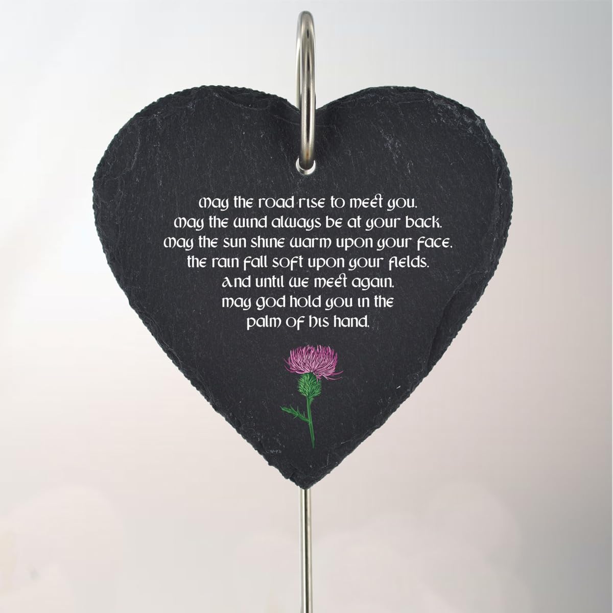 Thistle May The Road Rise To Meet You Memorial Slate Grave Plaque