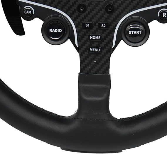 Replace 13 inch lightweight Original Leather Steering Wheel Panel For For MOZA ES/ESX Steering Wheel Hub; For Xbox Series X/S PS4 PS5 PC R5 R3 R16 R21 Base (For MOZA ES/ESX)