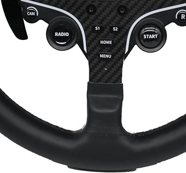 Replace 13 inch lightweight Original Leather Steering Wheel Panel For For MOZA ES/ESX Steering Wheel Hub; For Xbox Series X/S PS4 PS5 PC R5 R3 R16 R21 Base (For MOZA ES/ESX)
