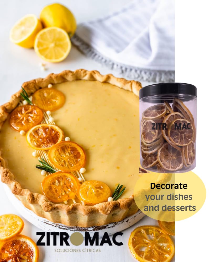 90g Getrocknete Zitronescheiben|Dehydrierte grüne Zitrone als Dekoration für Weihnacht, Glühwein, Getränke, Tee, Backen|Getrocknete fruchtscheiben für Cocktails, Gin 100% Natürliche Qualität