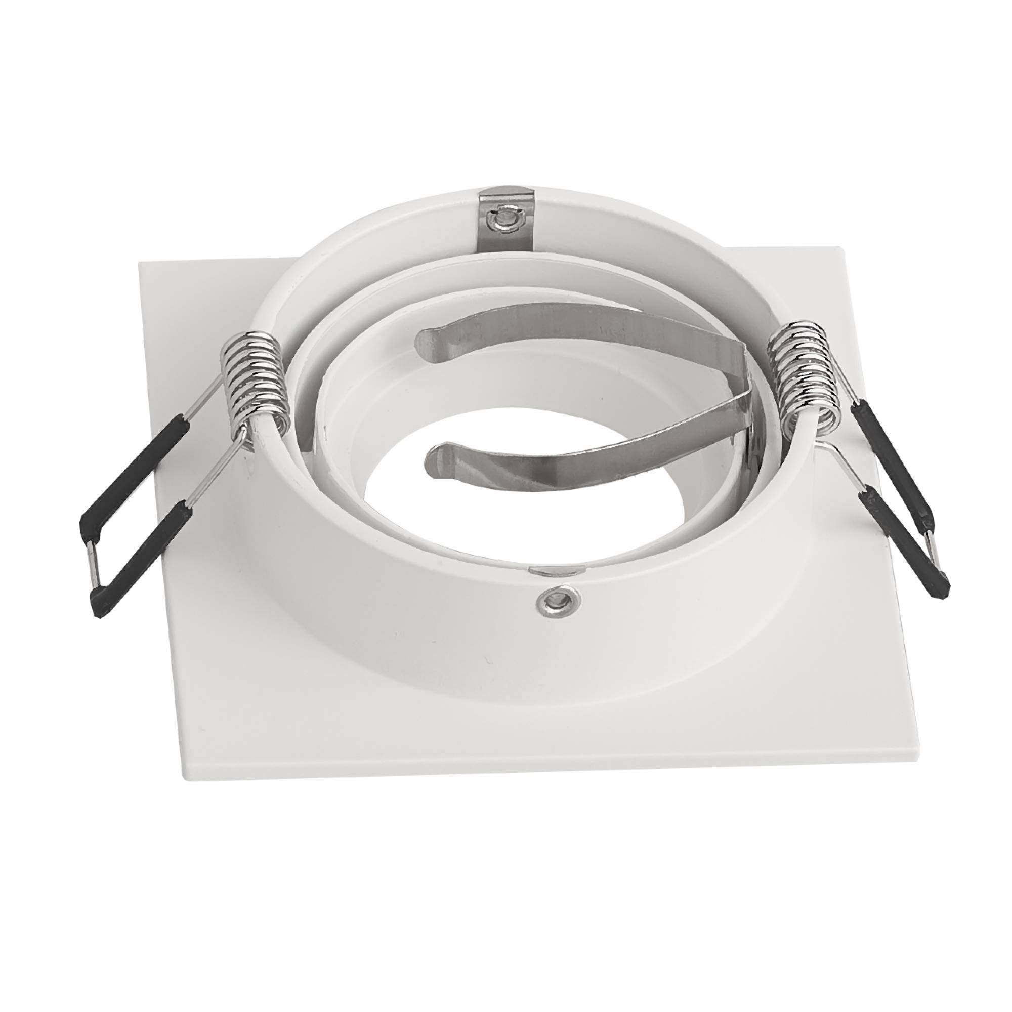 6x Foco empotrable LED cuadrado blanco 9 vatios blanco frío 230V plano - Foco empotrable GU10 orientable aluminio - Taladro de 80mm empotrado - techos de focos - focos