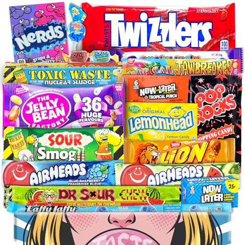 Sweets USA Süßigkeiten Box | 21 Stück Sweet Candy Mix | Amerikanische Süßigkeiten zum Probieren & Teilen | Candybox | Candy & Bar®