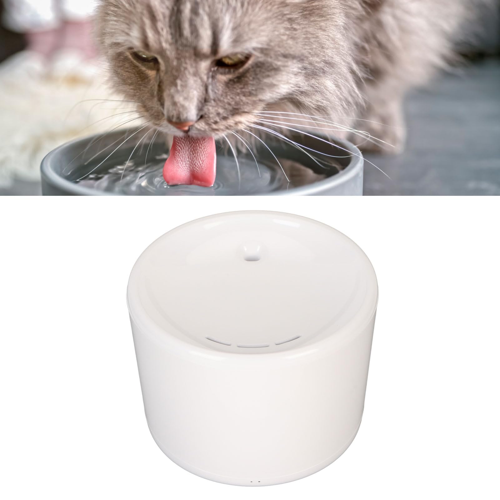 Annadue Fuente de Agua para Gatos para Beber, Fuente para Gatos WiFi de 2 L, Dispensador de Agua Ultra Silencioso para Mascotas, Control de Aplicación, Triple Filtración, Higiénic (Enchufe de la UE)