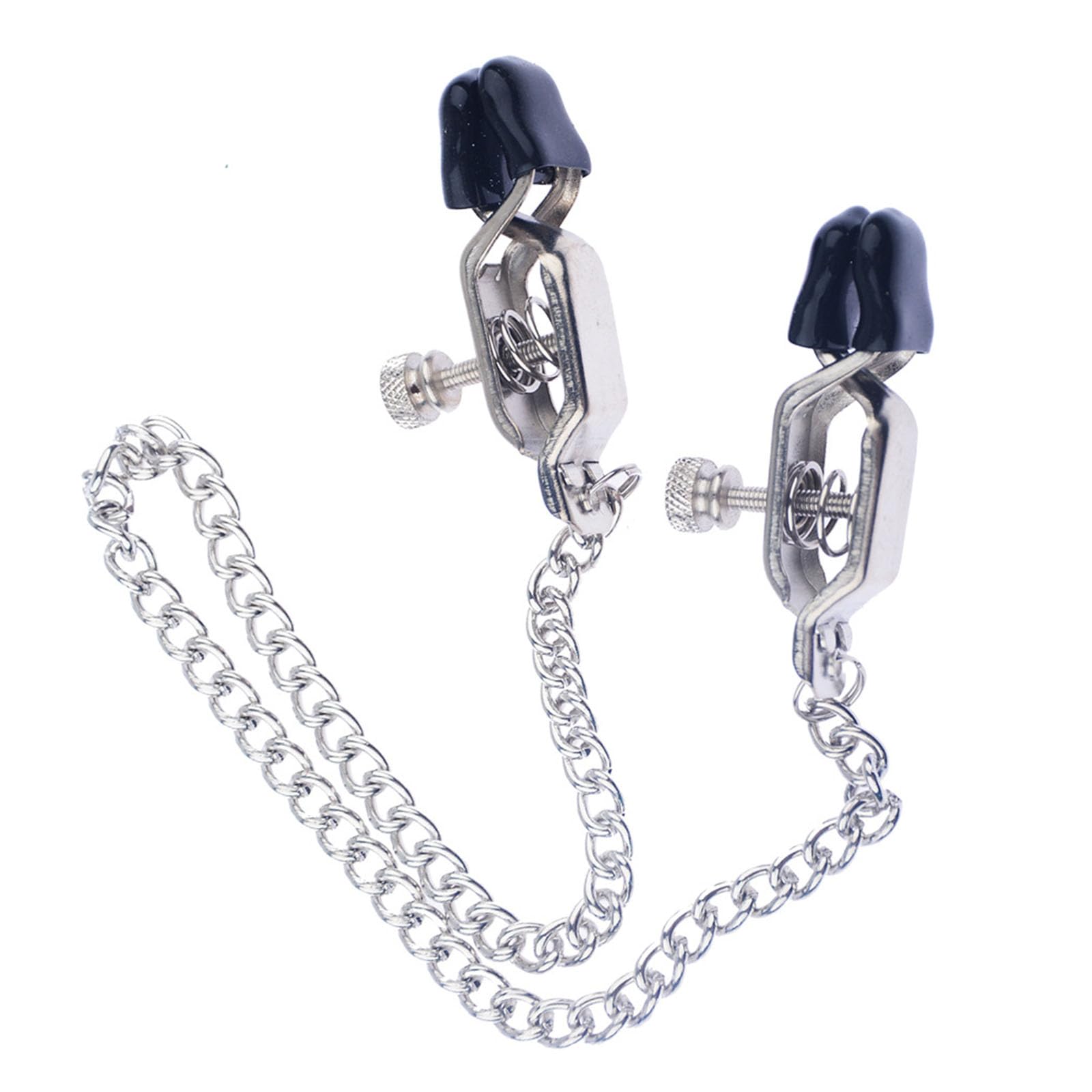 Pinces à Tétons En Métal Sm, Pinces à Lèvres érotiques, Jouets Sexuels à Chaîne à Double Tête En Argent(Color:argent)