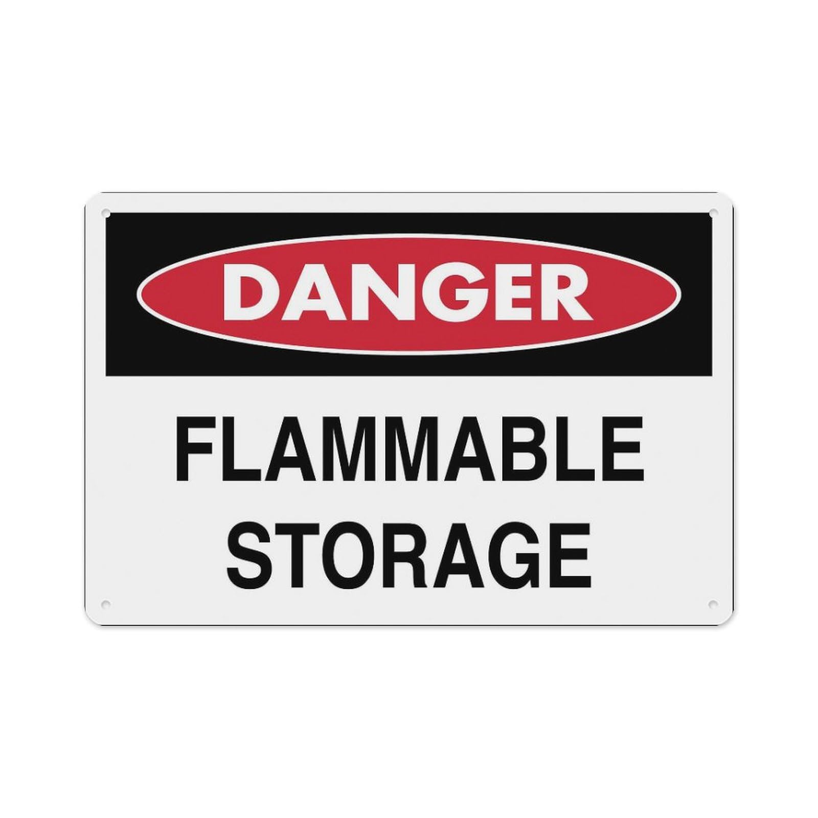 peiyeety Danger Flammable Storage Sign Aluminum Tin Warning Signs for Home Outdoor Garden 12X16 Inches