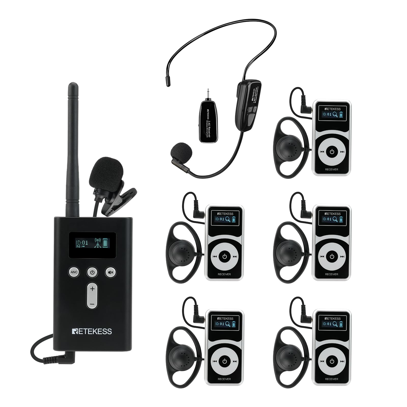 Sponsored Ad – T130P (3nd Gen T130) Tour Guide system, Wireless Tour Guide Headset, Upgraded Function Graded Noise Reduction, 160m, for Factory Tours (1 Transmitter 5 Receivers)