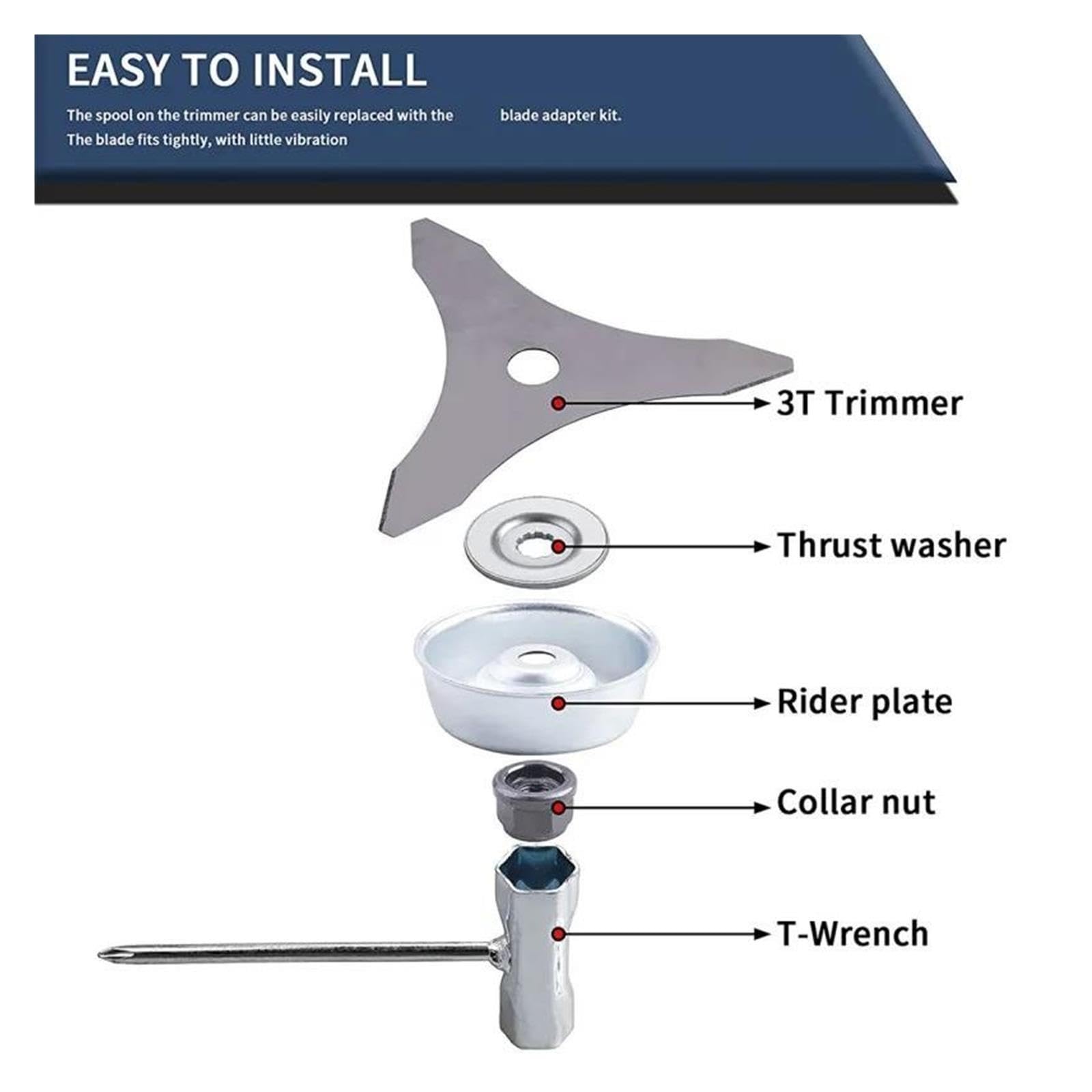 Cuchilla Cortadora De Cepillo De 3 Dientes, 255mm/10 Pulgadas De Diámetro, Deshierbe, Cortadora De Cuchillas, Accesorios De Repuesto para Cortacésped
